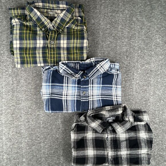 Eddie Bauer Other - Lot of 3 Eddie Bauer Flannel Shirts Mens Sz L Plaid Button Down Relaxed Fit